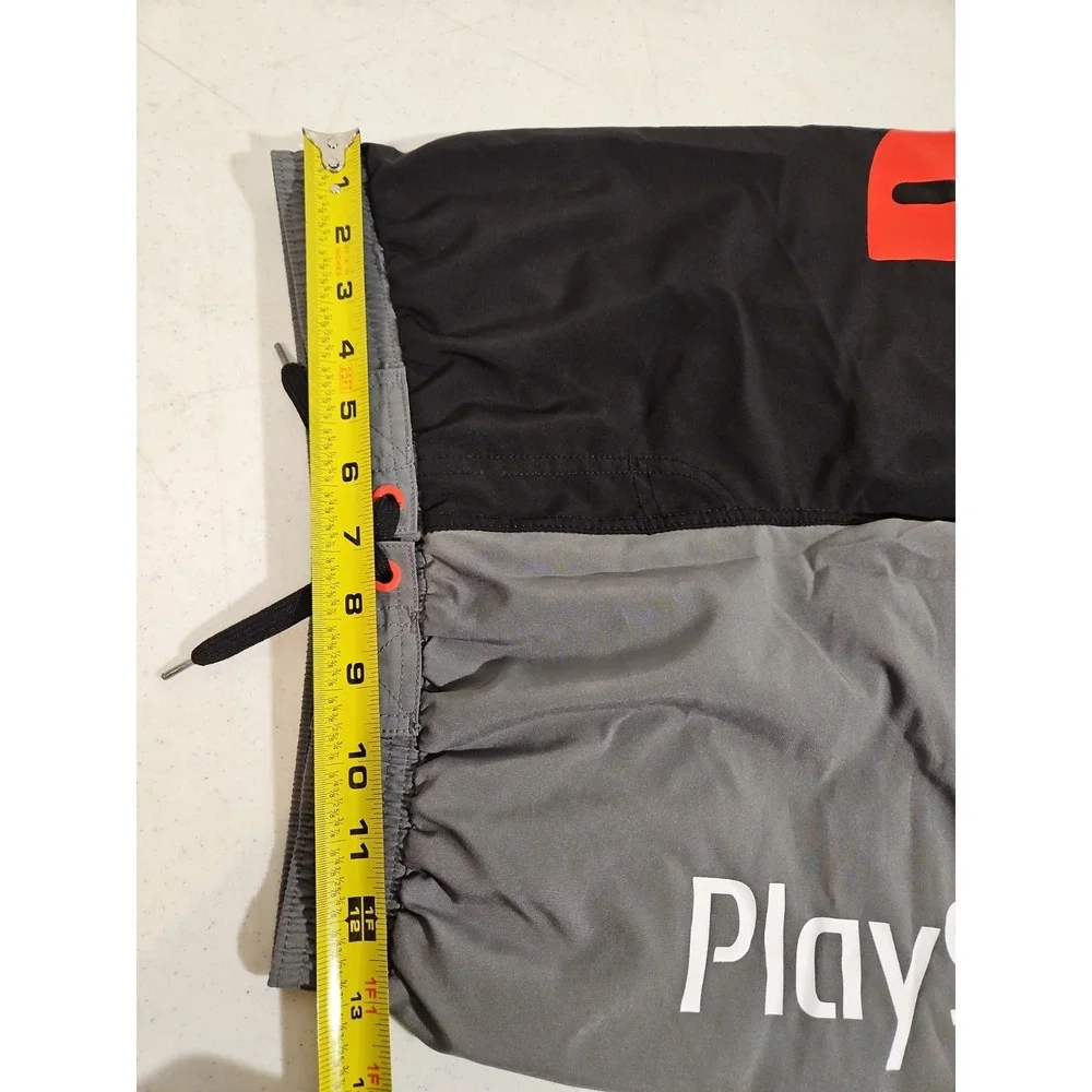 Playstation Swim Trunks Youth XL 14/16 Gray/BlackColorblock Logo Mesh Lining(328
